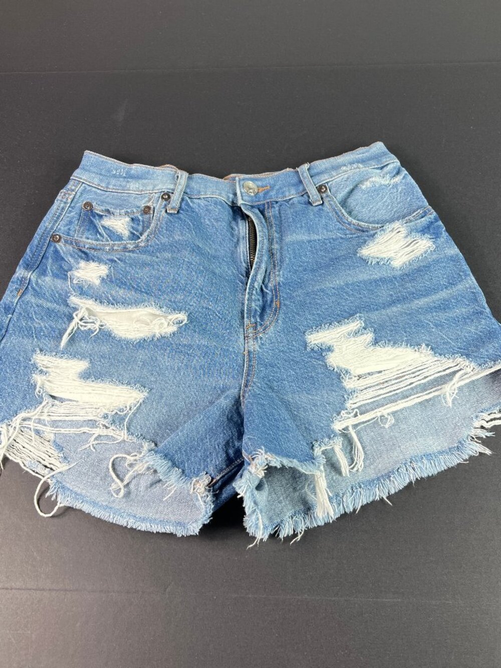 American Eagle Outfitters Distressed Light Blue Denim Jean Shorts